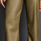 Royalty by Maluma Women's Flare Leg Faux Leather Pants Green Size 4