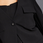 Royalty by Maluma Women's Angled Front Single Button Blazer Black Size XX-Large