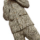 Royalty by Maluma Men's Relaxed Fit Jacquard Sweater Jacket Beige Size X-Large