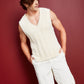Royalty By Maluma Men's Relaxed Fit Eyelash V Neck Sweater Vest White Size Large