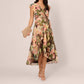 Adrianna Papell - Flutter Sleeve High Low Midi Wrap Dress