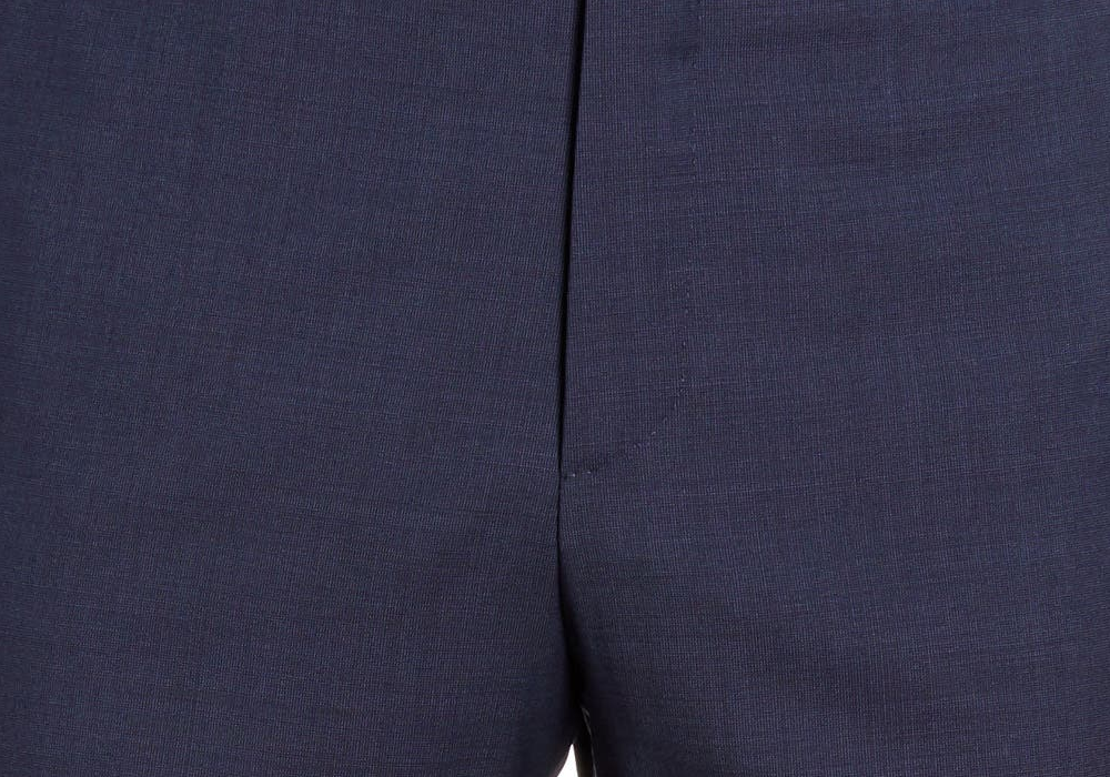 Men's Zanella Devon Flat Front Dot Wool Trousers, Size 34 - Blue