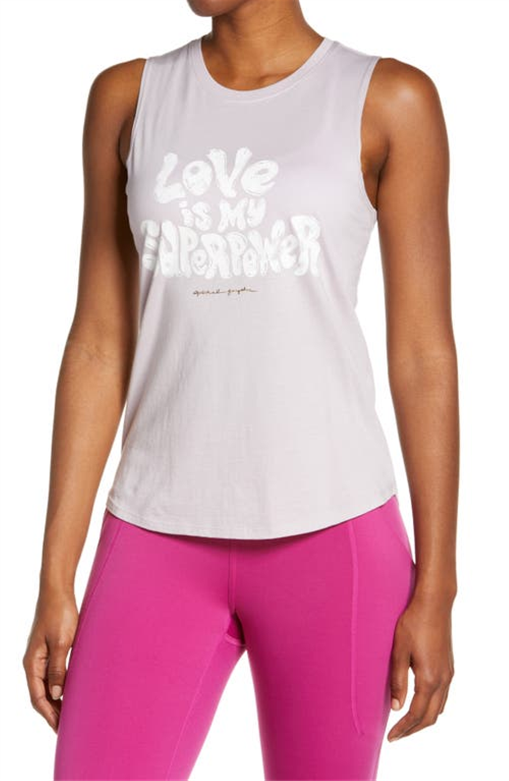 Spiritual Gangster Women's Faded Lilac Superpower Muscle Tank Size Small