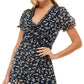 Trixxi Women's Chiffon Floral Romper Blue Size Small