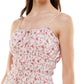 Trixxi Women's Printed Smocked Romper Pink Size Large