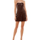 Trixxi Junior's Sequin Sleeveless Bodycon Dress Brown Size X-Small