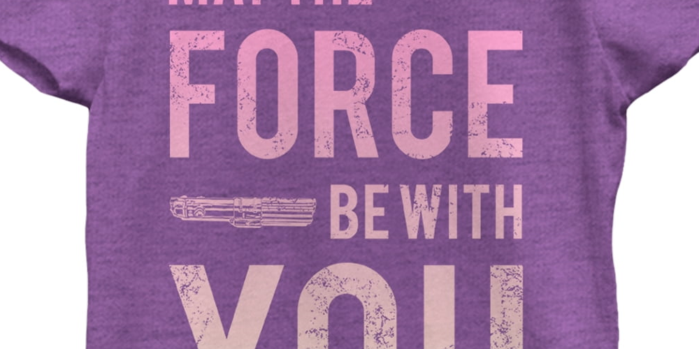 Star Wars Girl's May the Force Be With You Lightsaber Graphic Tee Purple Size X-Large