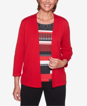 Alfred Dunner Women's Petite Sutton Place Layered-Look Top Size PXL