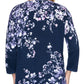Alfred Dunner Women's Wisteria Lane Asymmetric Floral Print Sweater Blue Size 3X