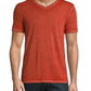 Lucky Brand Men's Burnout V Neck Short Sleeve T-Shirt Red Size Medium