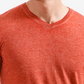 Lucky Brand Men's Burnout V Neck Short Sleeve T-Shirt Red Size Medium