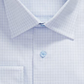 David Donahue Regular Fit Fine Check Dress Shirt In Blue Size 16.5 - 32