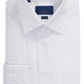 David Donahue Trim Fit Check Dress Shirt In White/Lilac Size 16.5 - 34