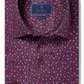 David Donahue Size 16 Wine Mini Paisley Dress Shirt