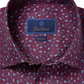 David Donahue Size 16 Wine Mini Paisley Dress Shirt