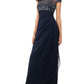 XSCAPE Women's Beaded Maxi Evening Dress Blue Size 16