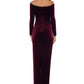 XSCAPE Women's Long Sleeve Off Shoulder Full Length Sheath Evening Dress Red Size 4