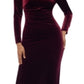XSCAPE Women's Long Sleeve Off Shoulder Full Length Sheath Evening Dress Red Size 4