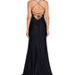 XSCAPE Women's Side Gathered High Slit Dress Black Size 8