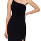 XSCAPE Women's One Shoulder High Slit Gown Black Size 14Petite