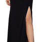 XSCAPE Women's One Shoulder High Slit Gown Black Size 14Petite