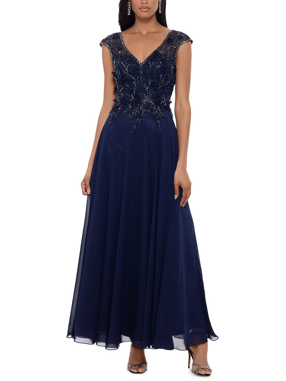 xscape-womens-beaded-chiffon-fit-flare-dress-size-10