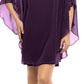 XSCAPE Women's Chiffon Overlay Sheath Dress Purple Size 4Petite
