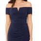 XSCAPE Women's Off The Shoulder Bodycon Dress Blue Size 16 Petite