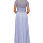 XSCAPE Women's Beaded Short Sleeve Gown Gray Size 14