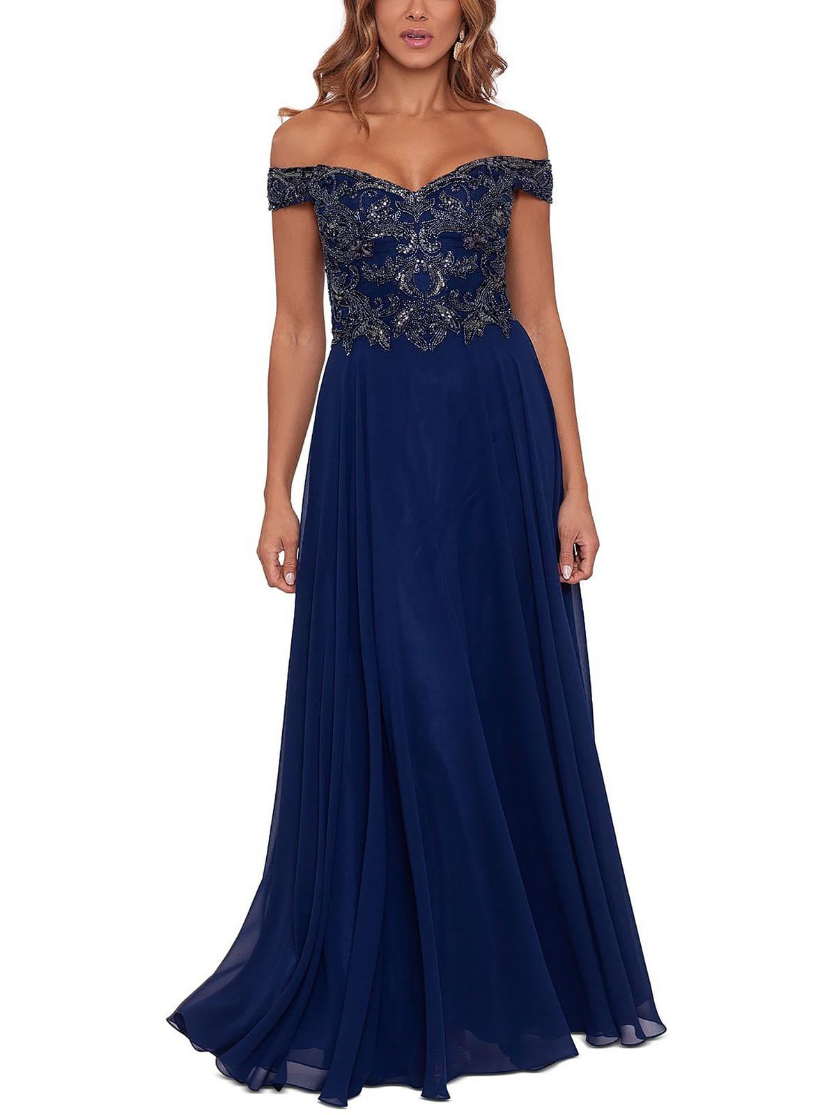 xscape-womens-navy-off-the-shoulder-gown-size-16