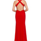 XSCAPE Women's Cross Back Cut Out Fit & Flare Dress Red Size 6