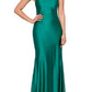 XSCAPE Women's Lace Up Satin Gown Green Size 12