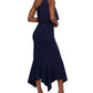 XSCAPE Women's One Shoulder Popover High Low Dress Blue Size 4