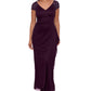 XSCAPE Women's Embellished Long Evening Dress Purple Size 12