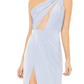 Mac Duggal Womens Satin Maxi Evening Dress Blue Size 8