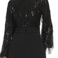 Eliza J Women's Sequined Crewneck Long-Sleeve Jumpsuit  Black Size 6