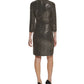 Eliza J Women's V Neck Metallic Sheath Dress Gray Size 6Petite