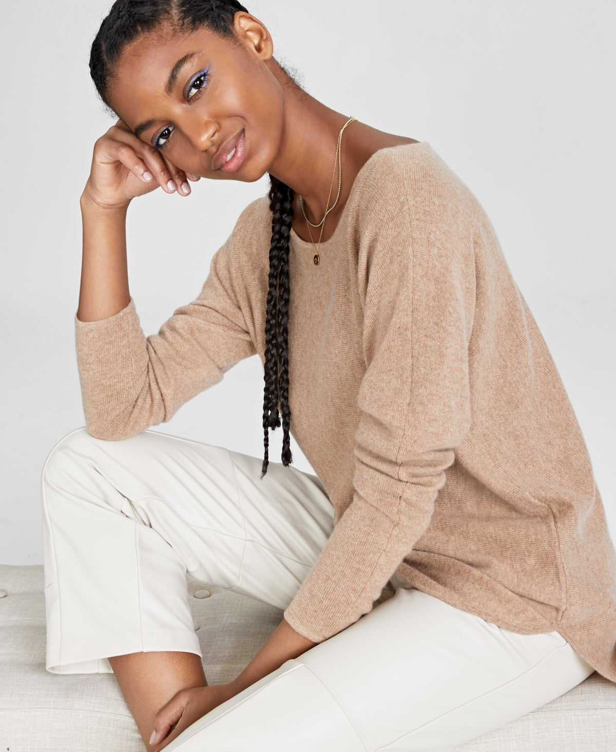 Charter Club Women's 100% Cashmere Shirttail Sweater