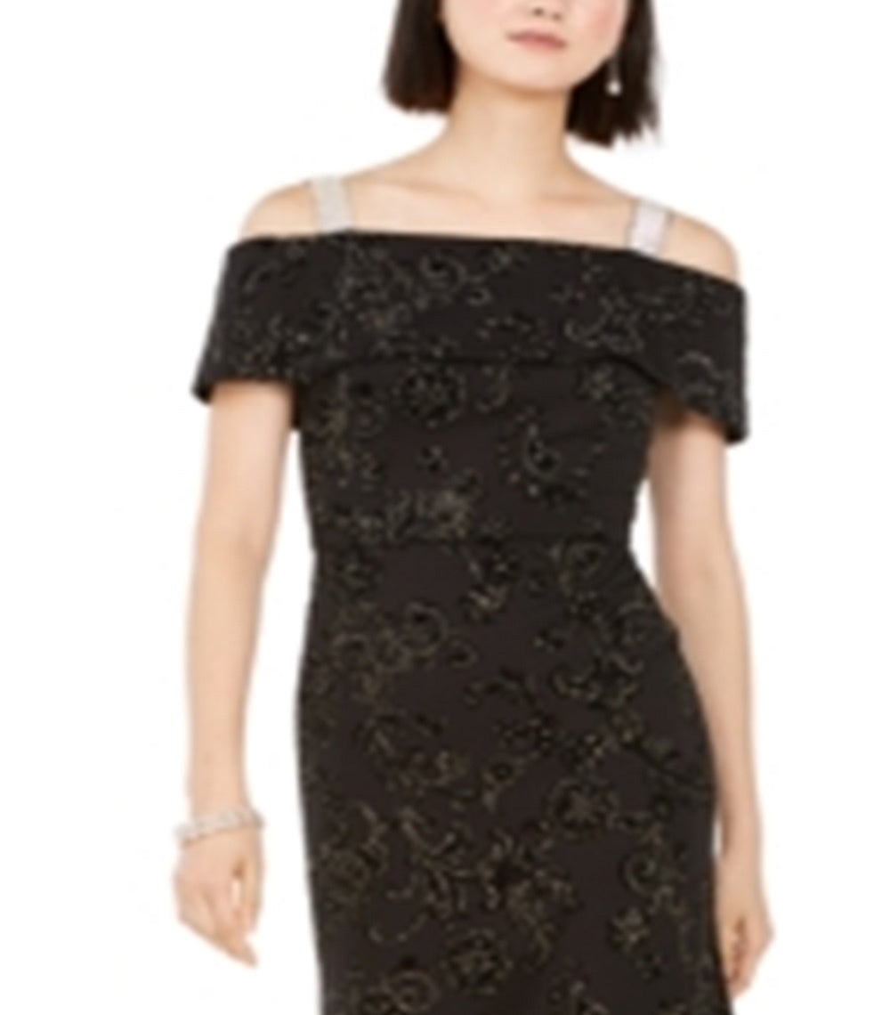 28Th & Park Women's Velvet Off The Shoulder Dress Brown Size 10