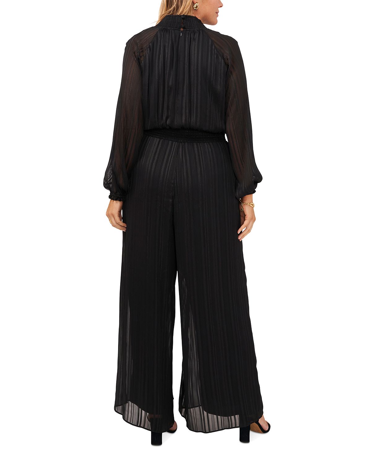 MSK Women's Smocked Waist Jumpsuit Black Size 2X