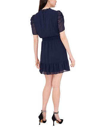 MSK Women's Ruffle Dress Blue Size Petite Small