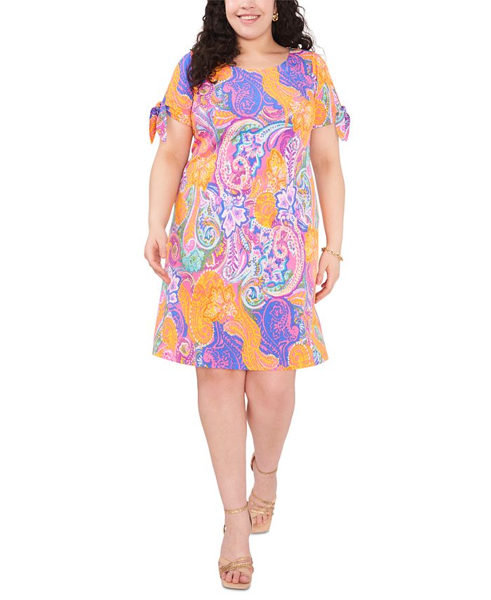 MSK Women's Tie Sleeve Mini Sheath Dress Pink Size 3X