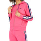 Tommy Hilfiger Women's Sport Logo Zip Hoodie Pink Size X-Large