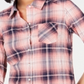 Tommy Hilfiger Women's Plaid Utility Shirt Pink Size Medium