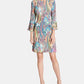 Tommy Hilfiger Women's Jaipur Paisley Bell Sleeve Sheath Dress Pink Size 12Petite