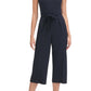 Tommy Hilfiger Women's Belted Cropped Jumpsuit Blue Size 10