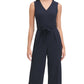 Tommy Hilfiger Women's Belted Cropped Jumpsuit Blue Size 10