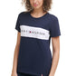 Tommy Hilfiger Women's Sport Colorblocked Logo T-Shirt Blue Size X-Large