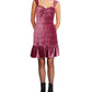 Betsey Johnson Women's Velvet Knee Length Sheath Dress Pink Size Large