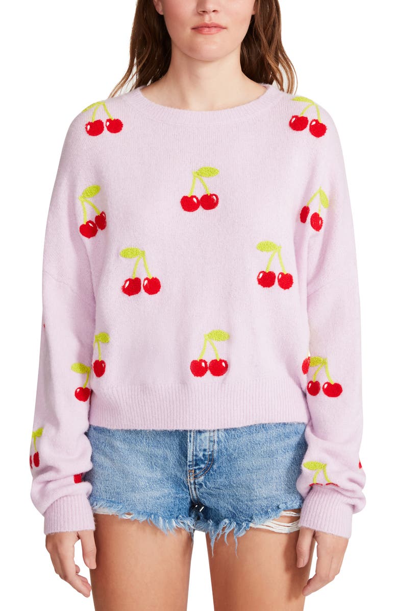 BB Dakota by Steve Madden Cherry You Up Sweater in Lavender , Size Medium Purple